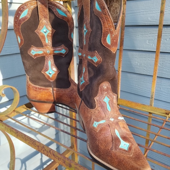 Ariat Leather and Suede Boots - Picture 1 of 6